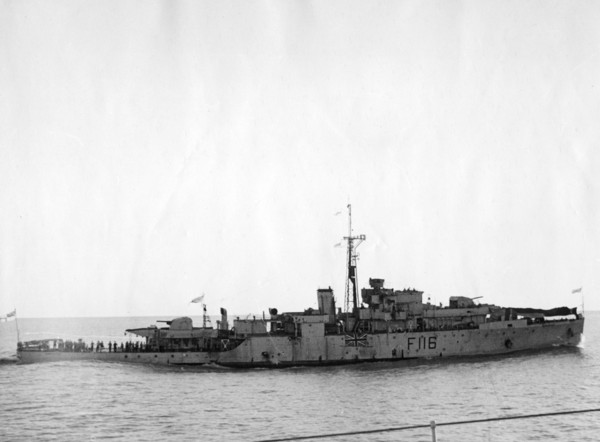 HMS Amethyst, after action on the Yangtze River, 20th April 1949. Artist: Unknown