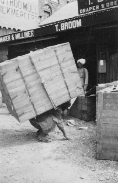 A porter lifting a large load, Chakrata, India, 1917. Artist: Unknown