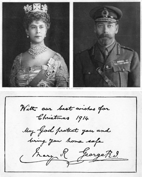 Royal christmas greeting card to the British troops, 1914. Artist: Unknown