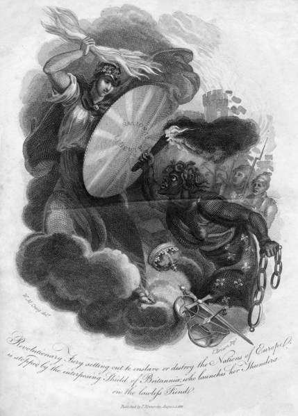 'Revolutionary fury setting out to enslave or destroy the nations of Europe', 1816.Artist: I Brown