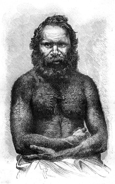 Australian aborigine, 1886. Artist: E Ronjat