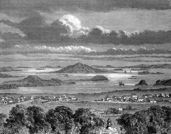 Auckland harbour, Aukland, North Island, New Zealand, 1886.Artist: Lancelot