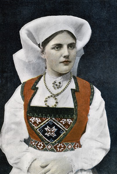Woman wearing Norwegian national costume, c1890. Artist: L Boulanger