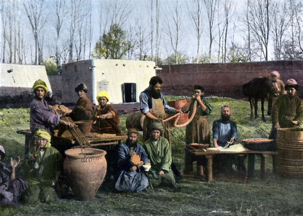 Gut-dressing works, Bukhara, Uzbekistan, c1890. Artist: Unknown