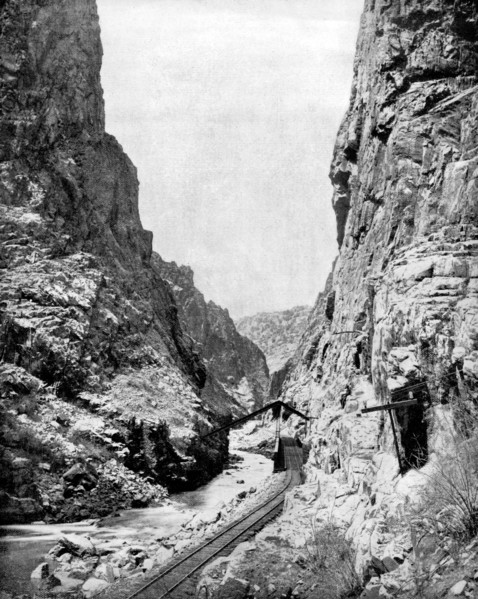 Royal Gorge, Colorado, USA, 1893.Artist: John L Stoddard