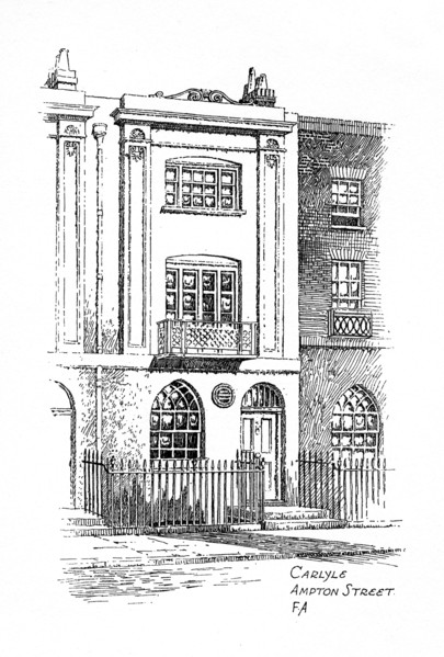 Thomas Carlyle's house, Ampton Street, London, 1912. Artist: Frederick Adcock