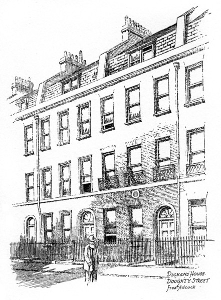 Dickens' house, 48 Doughty Street, London, 1912.Artist: Frederick Adcock