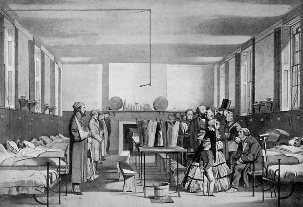 The royal visit to Brompton Hospital, 1850s, (c1920). Artist: Unknown