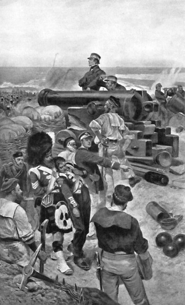 The Naval Brigade at Sevastopol, 1850s. Artist: Unknown