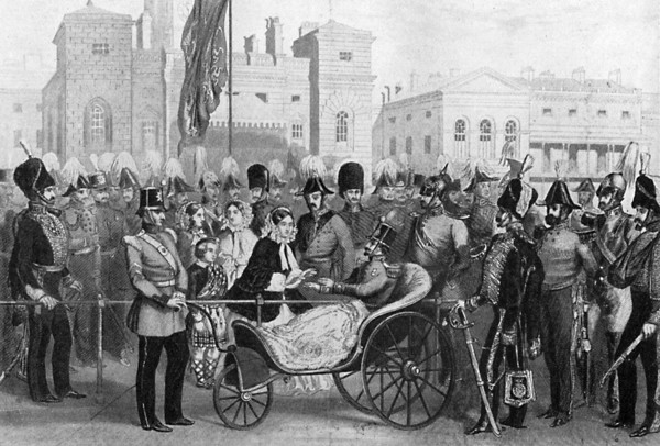 Queen Victoria distributing medals, 18 May 1855, (c1920). Artist: Unknown