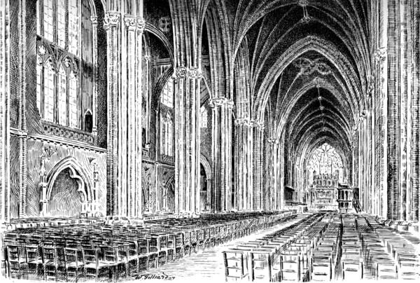 Interior of Bristol Cathedral, 1908-1909.Artist: W Gilliard