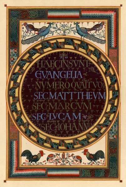 Names of the four Evangelists, c800 AD. Artist: Unknown