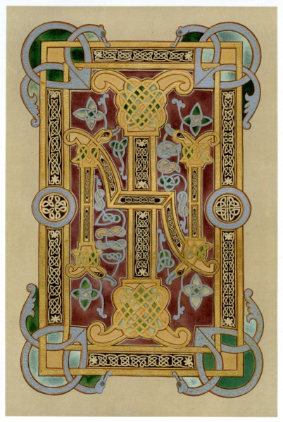 Illuminated initials 'I' and 'N', 9th century. Artist: Unknown