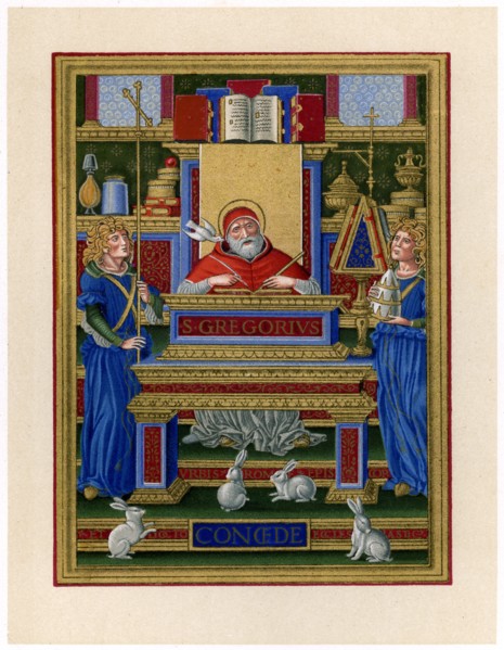 St Gregory the Great receiving inspiration from the Holy Spirit, c1490. Creators: Unknown, Giovan Pietro Birago.