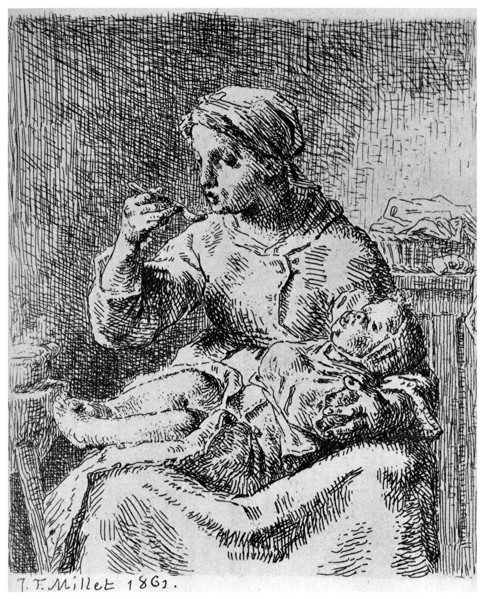 'La Bouillie', 1861 (1924). Artist: Jean Francois Millet