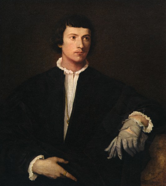 'The Man with a Glove', c1520, (1937). Artist: Titian