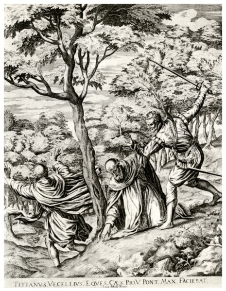 'St Peter Martyr', 16th century, (1937). Artist: Luca Bertelli