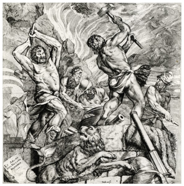 'Vulcan's Forge', 16th century, (1937). Artist: Cornelis Cort