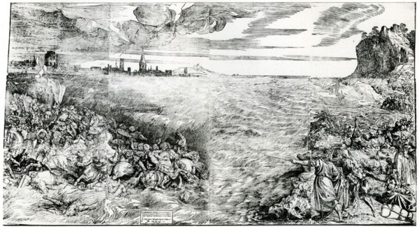 'Destruction of Pharaoh's Host in the Red Sea', 1549, (1937). Artist: Domenico dalle Greche