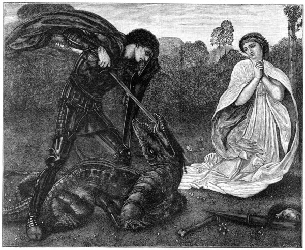 'St George and the Dragon', 1930s.Artist: Birket Foster