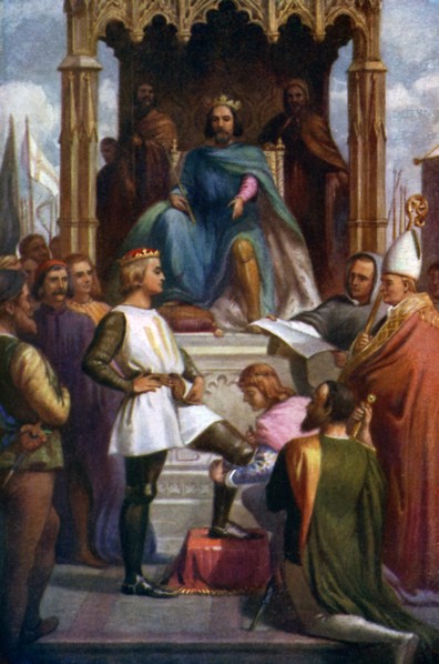 'The Black Prince being made a Knight of the Garter', 1925. Artist: Unknown