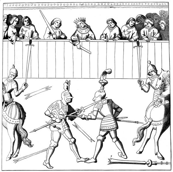 A fight to the death, 15th century (1849). Artist: Unknown