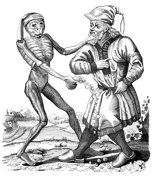 Death and the Jew, 17th century (1849).Artist: Mathieu Marian