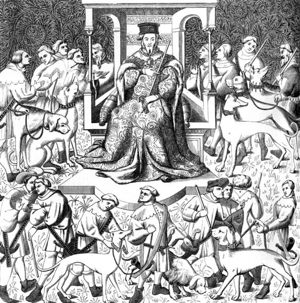 Gaston Phoebus teaching the art of venery, 15th century (1849). Artist: Unknown