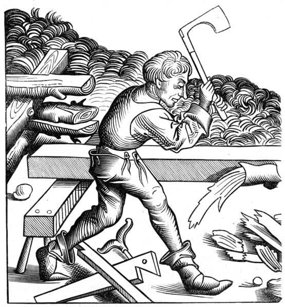 Ship carpenter, 15th century (1849). Artist: Unknown