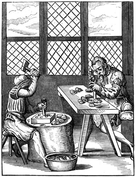 Thimble makers, 16th century (1849).Artist: Jost Amman