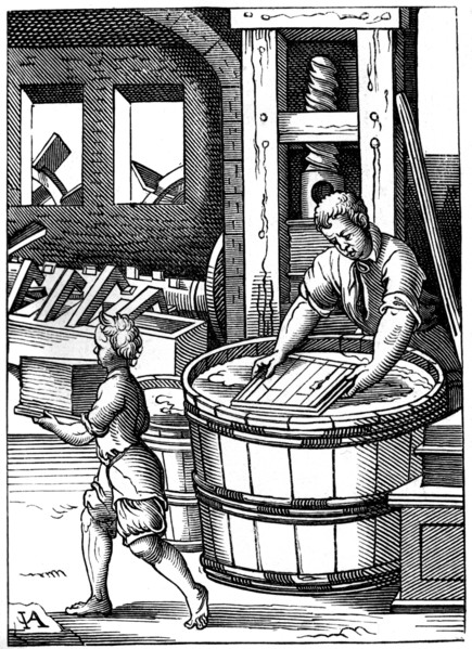 Paper maker, 16th century, (1849).Artist: Jost Amman