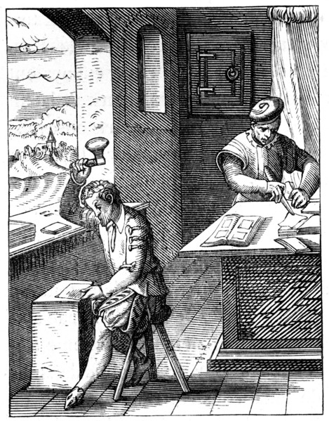 Goldbeater, 16th century (1849).Artist: Jost Amman