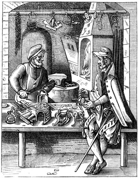 Spur maker, 16th century (1849).Artist: Jost Amman