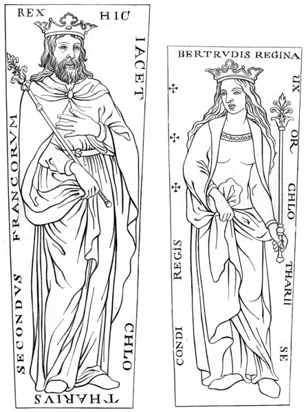 King Clotaire II (584-629) and Bertude (575-604), 12th century (1849). Artist: Unknown