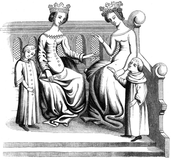 Noble women and children, 14th century (1849). Artist: Unknown