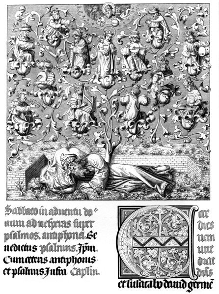 Celestial concert, 15th century (1849).Artist: A Bisson