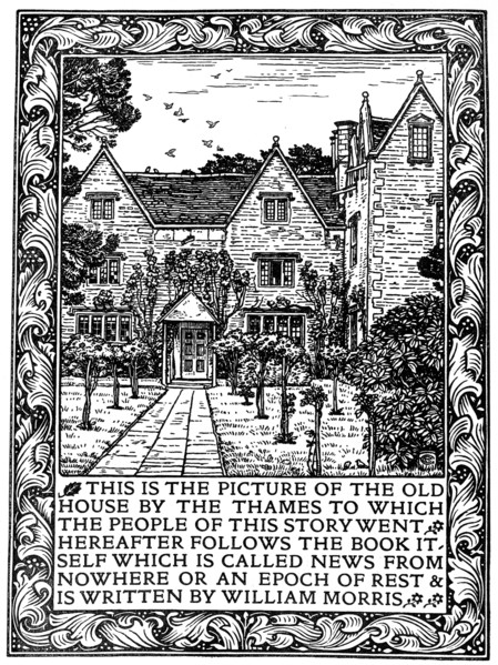 Kelmscott Manor, Gloucestershire, frontispiece to News from Nowhere, c1892 (1901).Artist: William Morris