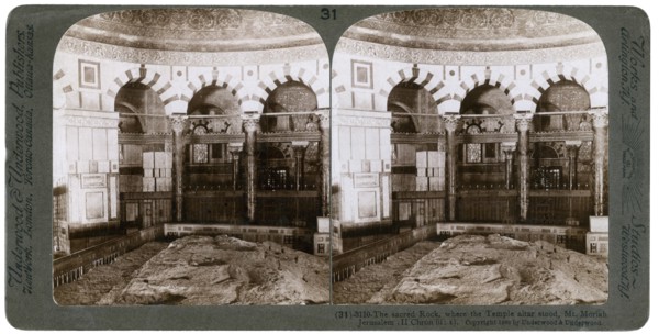 The sacred rock, where the Temple Alter stood, Mount Moriah, Jerusalem, Palestine, 1900.Artist: Underwood & Underwood