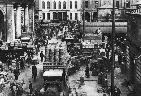 Early morning in Covent Garden, London, 1926-1927. Artist: Unknown