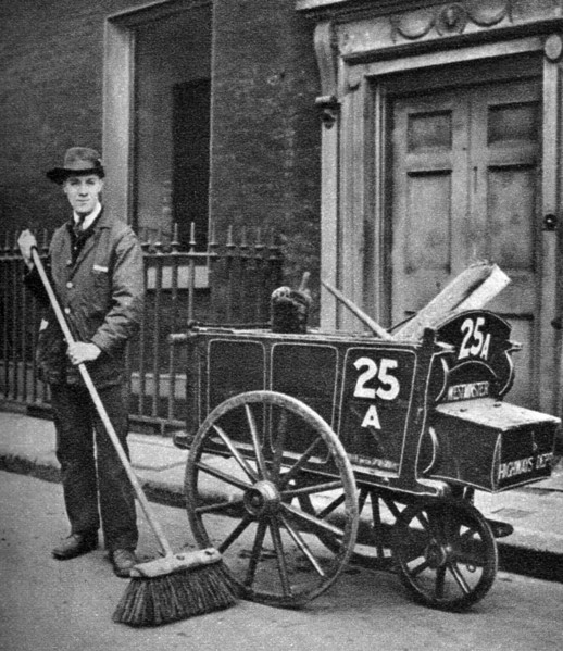 Road sweeper, London, 1926-1927. Artist: Unknown