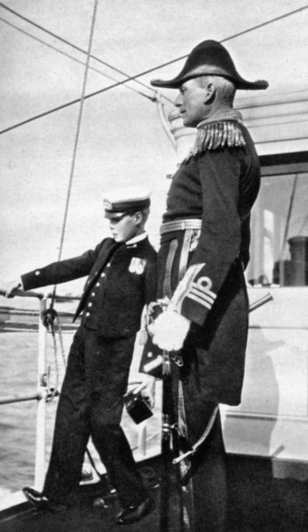 Prince Edward (1894-1972), the future King Edward VIII, with Sir Charles Cust, 1908.Artist: Queen Alexandra