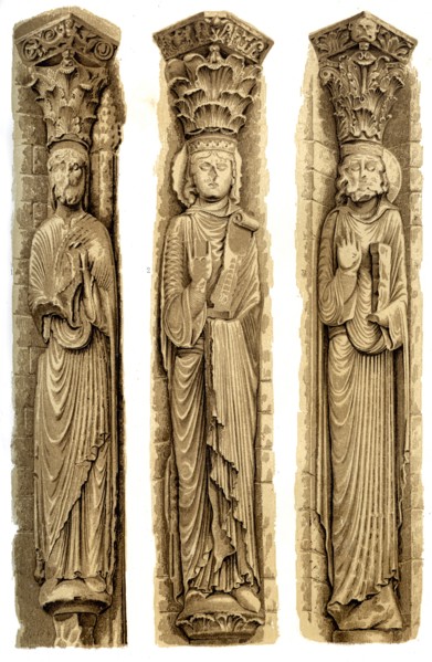 Exterior decoration of Le Mans Cathedral, Le Mans, France, 15th century (1849).Artist: H Moulin