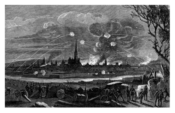 The bombardment of Strasburg, France, 1875. Artist: Unknown