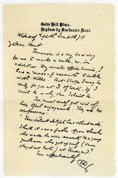 A hand-written letter, 1870 (1899). Artist: Unknown