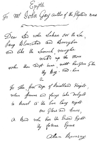 A letter from Allan Ramsay to John Gay, 18th century (1840). Artist: Unknown