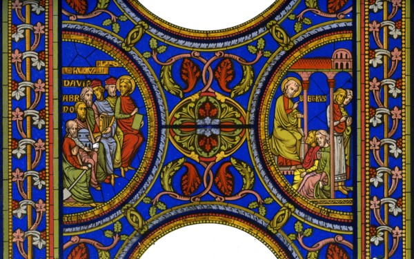 Fragment of a stained glass window in Canterbury Cathedral, Canterbury, Kent, 1849.Artist: Hauger