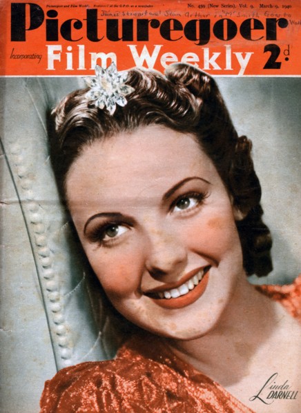 Linda Darnell (1923-1965), American actress, 1940. Artist: Unknown