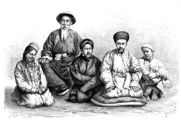'Dungans and Taranchis, types and costumes', c1890. Artist: Unknown