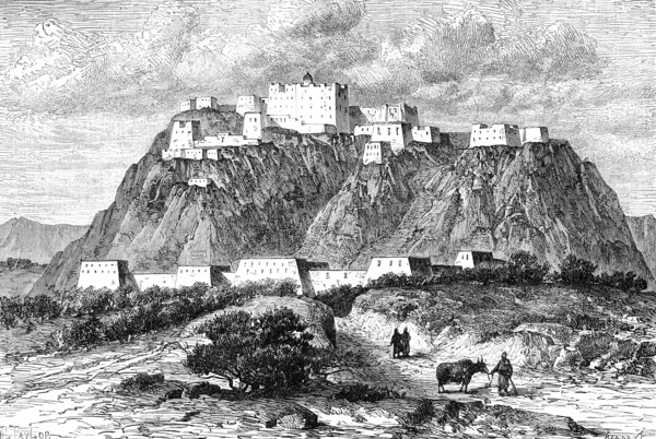 The Potala palace in Lhasa, Tibet, in the 17th century, (c1890). Artist: Unknown