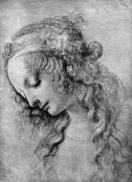 The head of the Madonna, 15th centuy (1930).Artist: Andrea del Verrocchio Artist: Unknown
